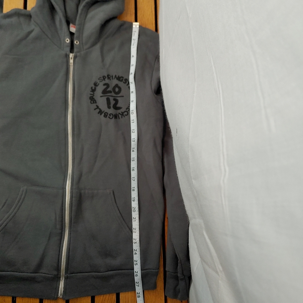 Bruce Springsteen Wrecking Ball Tour Gray Zip-Up Hoodie Guitar Graphic Size XL - Picture 11 of 12